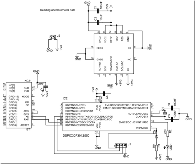 医用生体工学&電子: Accelerometer LIS3LV02DL controlled by a dsPIC, I2C ...